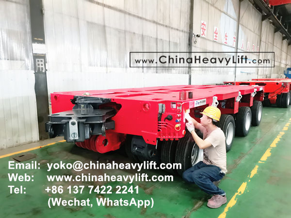 CHINA HEAVY LIFT manufacture 60 axle modular trailer and Gooseneck compatible Goldhofer to Vietnam, www.chinaheavylift.com