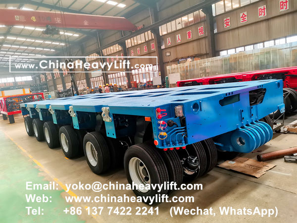 CHINA HEAVY LIFT manufacture gooseneck + 12 axle line modular trailer to Vietnam, compatible Goldhofer THP/SL, www.chinaheavylift.com