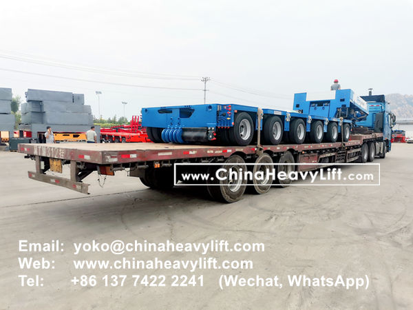 CHINA HEAVY LIFT manufacture gooseneck + 12 axle line modular trailer to Vietnam, compatible Goldhofer THP/SL, www.chinaheavylift.com