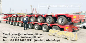 2 units 10 axle Extendable Hydraulic Lowbed Trailer for Haiphong Vietnam, inspect before loading on vessel
