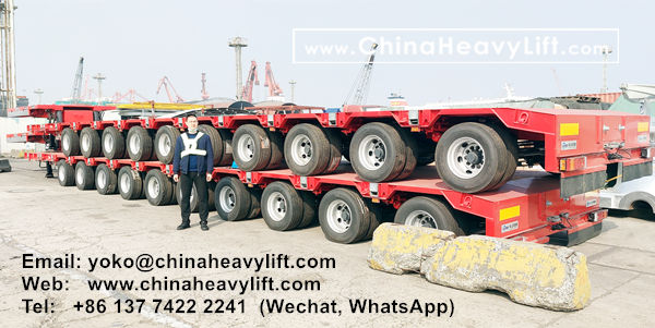 CHINA HEAVY LIFT manufacture 2 units 10 axle Extendable Hydraulic Lowbed Trailer to Haiphong Vietnam, hydraulic suspension, hydraulic steering, hydraulic gooseneck, www.chinaheavylift.com