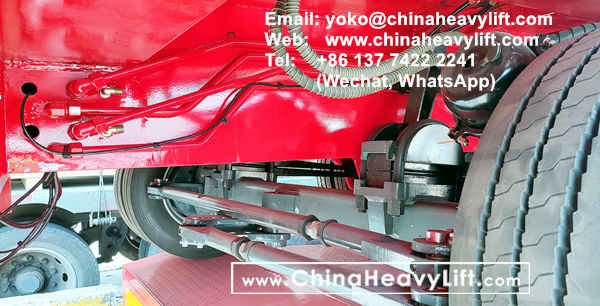 CHINA HEAVY LIFT manufacture 2 units 10 axle Extendable Hydraulic Lowbed Trailer to Haiphong Vietnam, hydraulic suspension, hydraulic steering, hydraulic gooseneck, www.chinaheavylift.com