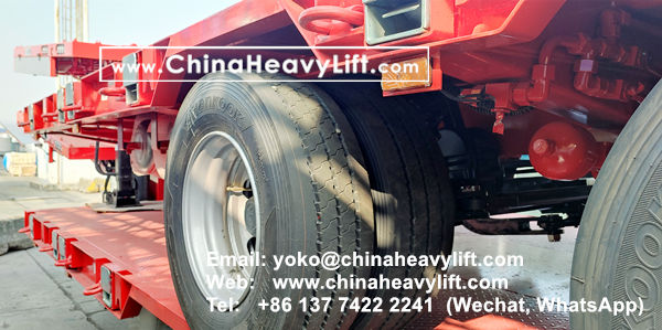 CHINA HEAVY LIFT manufacture 2 units 10 axle Extendable Hydraulic Lowbed Trailer to Haiphong Vietnam, hydraulic suspension, hydraulic steering, hydraulic gooseneck, www.chinaheavylift.com