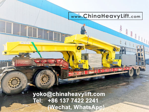 CHINA HEAVY LIFT manufacture 2 units hydraulic gooseneck and 12 axle lines heavy duty modular trailers with 2,450mm wheel base delivery to Brazil South America, www.chinaheavylift.com