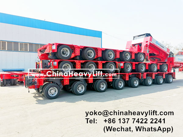 CHINA HEAVY LIFT manufacture 20 axle lines Modular Trailers and 2 units Gooseneck, Vessel bridge, Drop deck, Spacer, www.chinaheavylift.com