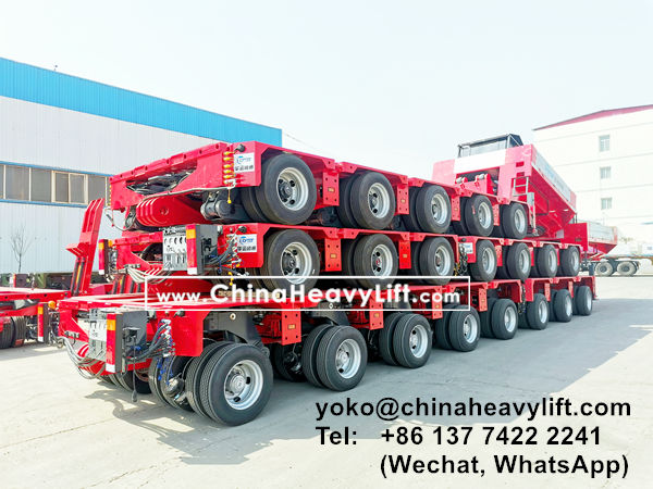 CHINA HEAVY LIFT manufacture 20 axle lines Modular Trailers and 2 units Gooseneck, Vessel bridge, Drop deck, Spacer, www.chinaheavylift.com