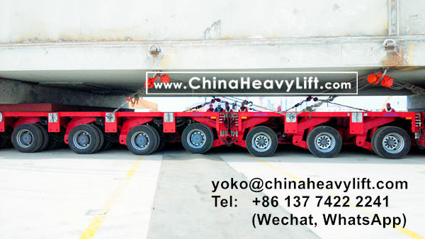 CHINA HEAVY LIFT manufacture 48 axle lines Goldhofer SPMT Self propelled modular trailer side by side for 480 ton giant Linde Cold Box compatible Goldhofer, www.chinaheavylift.com