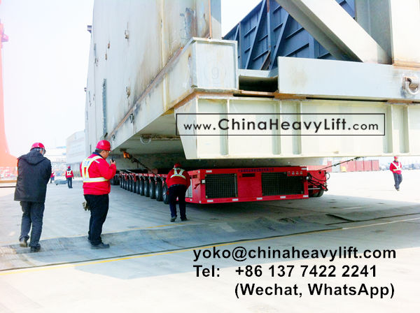 CHINA HEAVY LIFT manufacture 48 axle lines Goldhofer SPMT Self propelled modular trailer side by side for 480 ton giant Linde Cold Box compatible Goldhofer, www.chinaheavylift.com