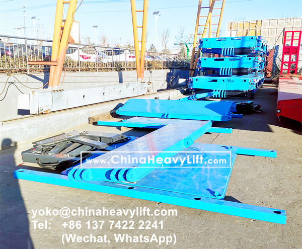 CHINA HEAVY LIFT manufacture 9m length Spacer and turntable Swivel Bolster for Manila Philippines compatible Goldhofer modular trailer, www.chinaheavylift.com