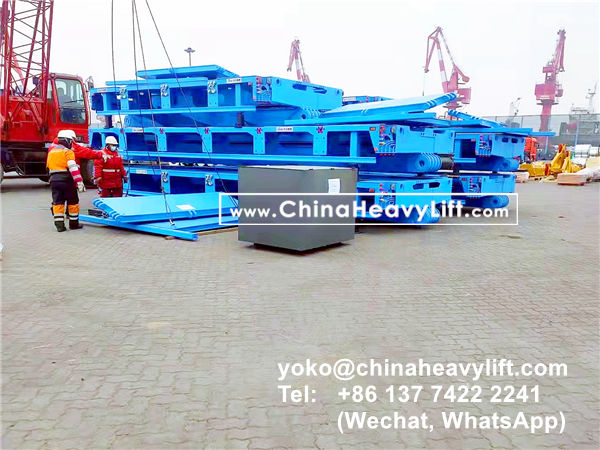 CHINA HEAVY LIFT manufacture 9m length Spacer and turntable Swivel Bolster for Manila Philippines compatible Goldhofer modular trailer, www.chinaheavylift.com