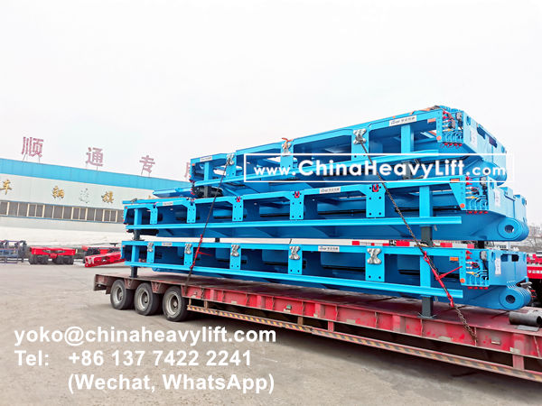 CHINA HEAVY LIFT manufacture 9m length Spacer and turntable Swivel Bolster for Manila Philippines compatible Goldhofer modular trailer, www.chinaheavylift.com