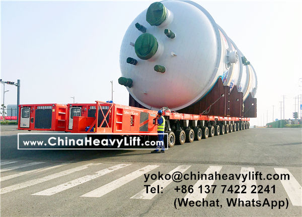 CHINA HEAVY LIFT manufacture 32 axle lines SPMT Self-propelled Modular Transporters and 2 PPU power pack unit for SinoTrans, www.chinaheavylift.com