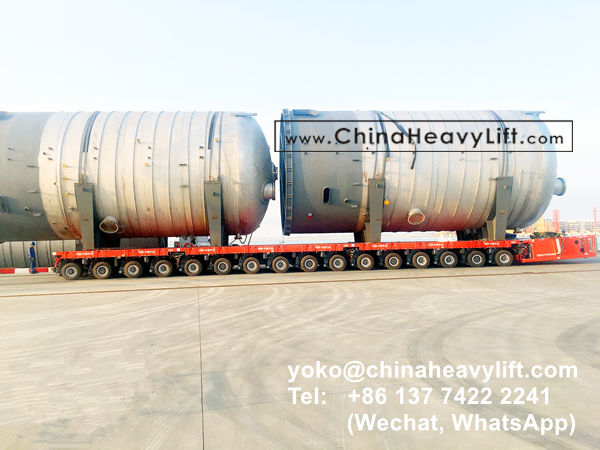CHINA HEAVY LIFT manufacture 32 axle lines SPMT Self-propelled Modular Transporters and 2 PPU power pack unit for SinoTrans, www.chinaheavylift.com