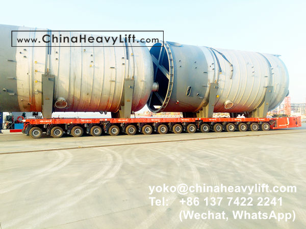 CHINA HEAVY LIFT manufacture 32 axle lines SPMT Self-propelled Modular Transporters and 2 PPU power pack unit for SinoTrans, www.chinaheavylift.com