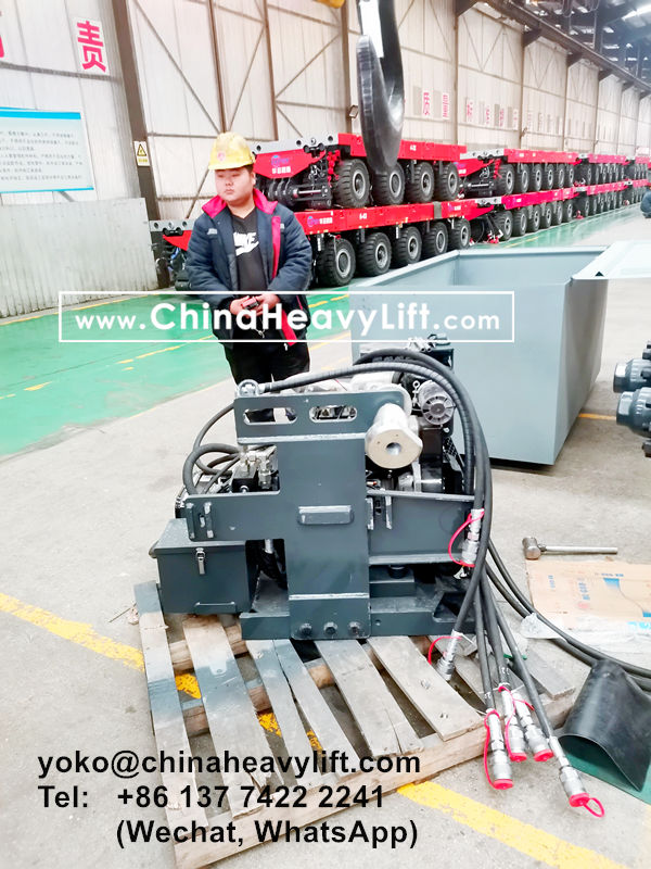 CHINA HEAVY LIFT manufacture Drawbar + Steering header Swivel arm + Engine power pack + Control panel for Goldhofer THP/SL Modular Trailers, www.chinaheavylift.com
