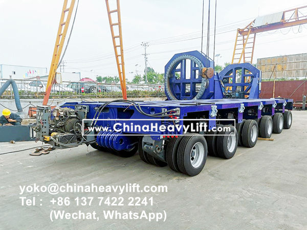 CHINA HEAVY LIFT manufacture wind blade adapter, blade lifter and Goldhofer THP/SL modular trailer to Vietnam, www.chinaheavylift.com