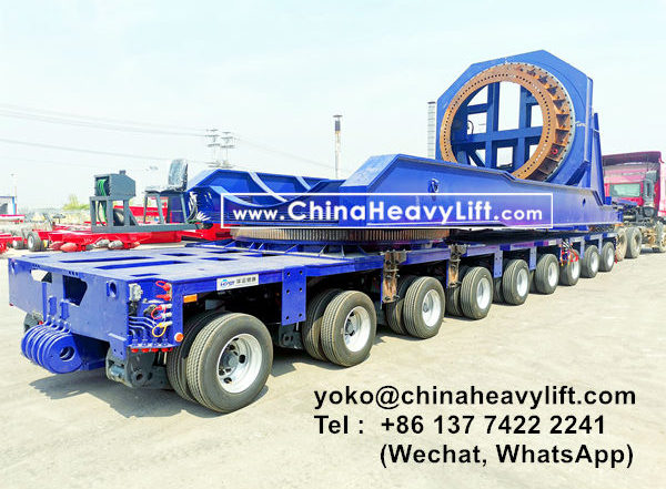 CHINA HEAVY LIFT manufacture wind blade adapter, blade lifter and Goldhofer THP/SL modular trailer to Vietnam, www.chinaheavylift.com