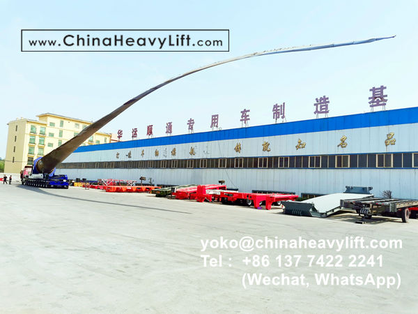 CHINA HEAVY LIFT manufacture wind blade adapter, blade lifter and Goldhofer THP/SL modular trailer to Vietnam, www.chinaheavylift.com