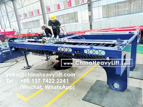 CHINA HEAVY LIFT manufacture wind blade adapter, blade lifter and Goldhofer THP/SL modular trailer to Vietnam, www.chinaheavylift.com