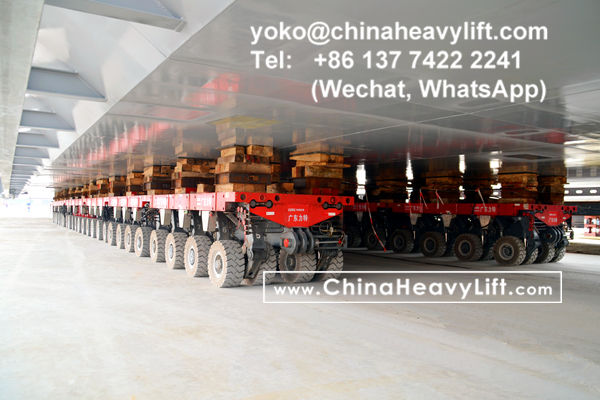 CHINA HEAVY LIFT manufacture 100 axle axle line SPMT Self-propelled Modular Transporters compatible Scheuerle SPMT assist 3200 ton Hong Kong-Zhuhai-Macao giant bridge section RORO on barge, www.chinaheavylift.com