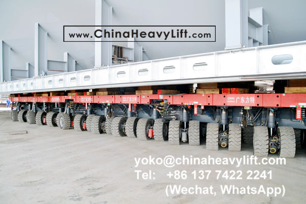 CHINA HEAVY LIFT manufacture 100 axle axle line SPMT Self-propelled Modular Transporters compatible Scheuerle SPMT assist 3200 ton Hong Kong-Zhuhai-Macao giant bridge section RORO on barge, www.chinaheavylift.com