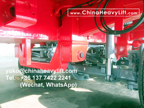 CHINAHEAVYLIFT manufacture 10 axle extendable hydraulic suspension hydraulic steering hydraulic gooseneck lowbed trailer for wind power transportation project in Vietnam, www.chinaheavylift.com