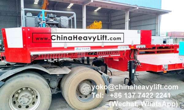 CHINA HEAVY LIFT manufacture 10 axle extendable hydraulic suspension lowbed trailer for wind power transportation project in Vietnam, hydraulic steering, hydraulic gooseneck, telescopic to 32m length 1, www.chinaheavylift.com