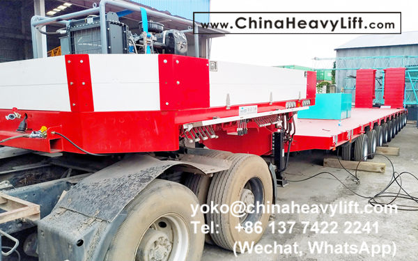 CHINA HEAVY LIFT manufacture 10 axle extendable hydraulic suspension lowbed trailer for wind power transportation project in Vietnam, hydraulic steering, hydraulic gooseneck, telescopic to 32m length 1, www.chinaheavylift.com