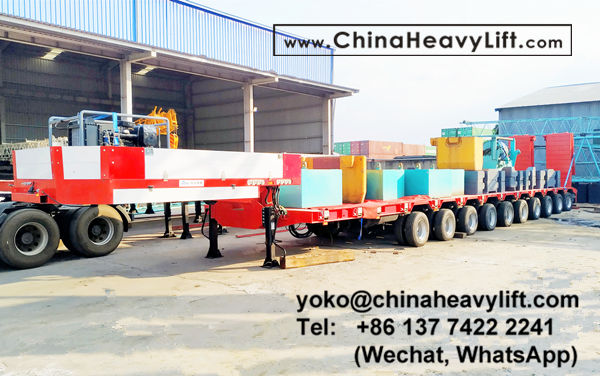 CHINA HEAVY LIFT manufacture 10 axle extendable hydraulic suspension lowbed trailer for wind power transportation project in Vietnam, hydraulic steering, hydraulic gooseneck, telescopic to 32m length 1, www.chinaheavylift.com