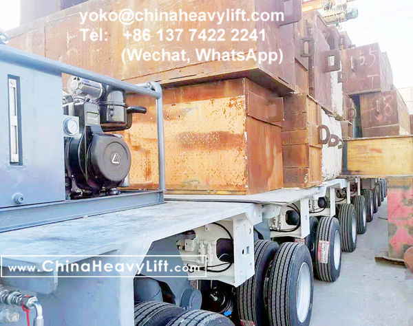 CHINA HEAVY LIFT manufacture 10 axle lines Modular Trailers multi axle and hydraulic Gooseneck for Thailand, www.chinaheavylift.com