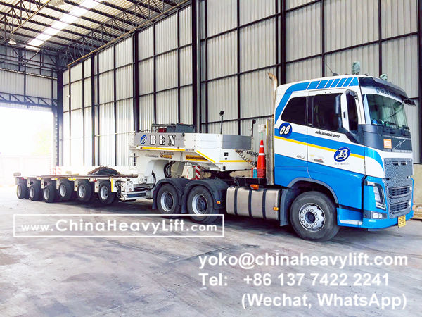 CHINA HEAVY LIFT manufacture 10 axle lines Modular Trailers multi axle and hydraulic Gooseneck for Thailand, www.chinaheavylift.com