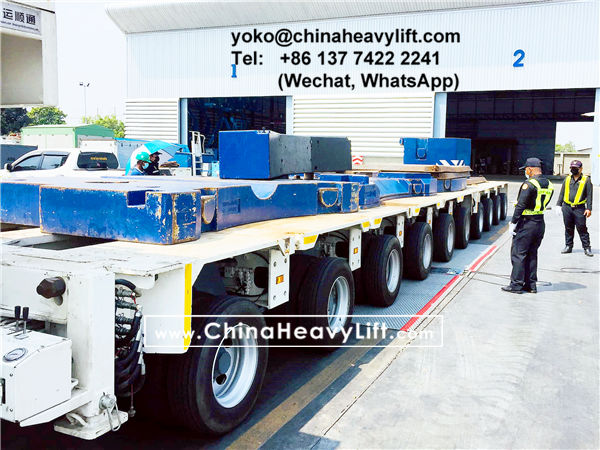 CHINA HEAVY LIFT manufacture 10 axle lines Modular Trailers multi axle and hydraulic Gooseneck for Thailand, www.chinaheavylift.com