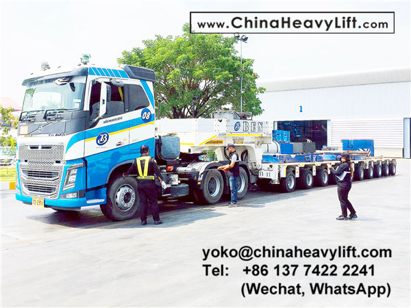 CHINA HEAVY LIFT manufacture 10 axle lines Modular Trailers multi axle and hydraulic Gooseneck for Thailand, www.chinaheavylift.com