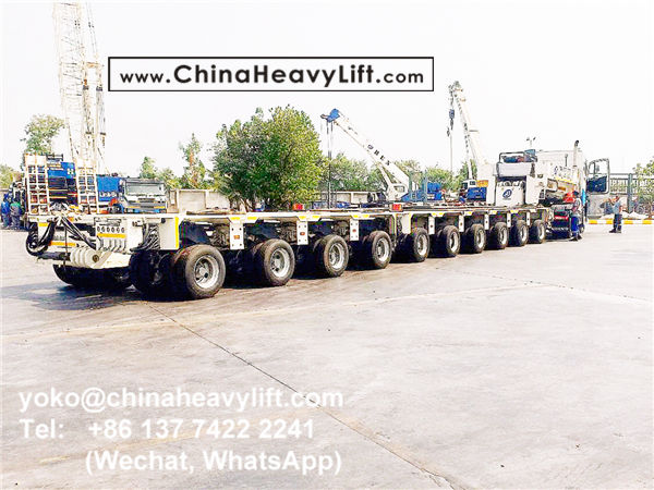 CHINA HEAVY LIFT manufacture 10 axle lines Modular Trailers multi axle and hydraulic Gooseneck for Thailand, www.chinaheavylift.com