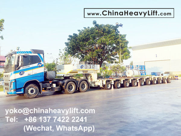 CHINA HEAVY LIFT manufacture 10 axle lines Modular Trailers multi axle and hydraulic Gooseneck for Thailand, www.chinaheavylift.com