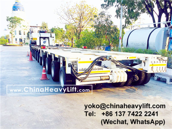 CHINA HEAVY LIFT manufacture 10 axle lines Modular Trailers multi axle and hydraulic Gooseneck for Thailand, www.chinaheavylift.com