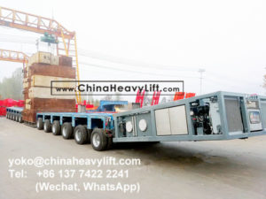 compatible Goldhofer, CHINAHEAVYLIFT manufacture 12 axle lines  Modular Trailer multi axles and SPMT Self Propelled Modular Transporter, loading test for 150 ton DropDeck