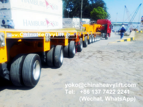 CHINA HEAVY LIFT manufacture 12 axle lines Hydraulic modular trailer and gooseneck compatible Goldhofer THP/SL, after sale service in Paraguay, www.chinaheavylift.com