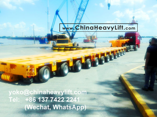 CHINA HEAVY LIFT manufacture 12 axle lines Hydraulic modular trailer and gooseneck compatible Goldhofer THP/SL, after sale service in Paraguay, www.chinaheavylift.com