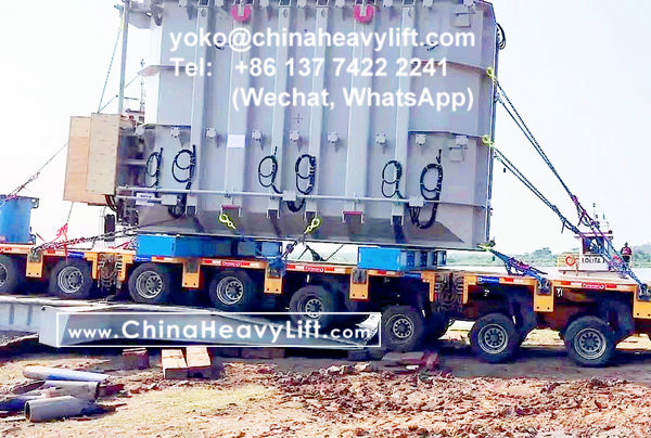 CHINA HEAVY LIFT manufacture 12 axle lines Hydraulic modular trailer and gooseneck compatible Goldhofer THP/SL, after sale service in Paraguay, www.chinaheavylift.com