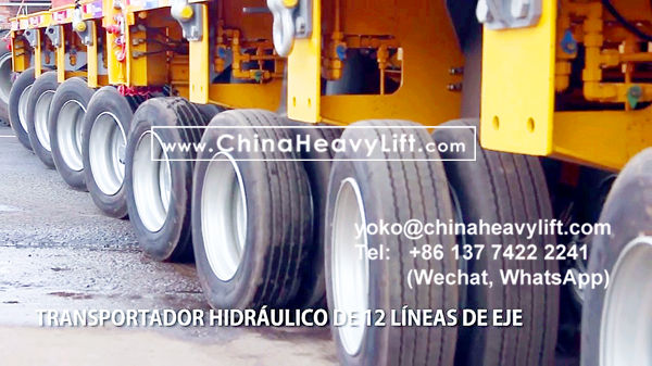 CHINA HEAVY LIFT manufacture 12 axle lines Hydraulic modular trailer and gooseneck compatible Goldhofer THP/SL, after sale service in Paraguay, www.chinaheavylift.com