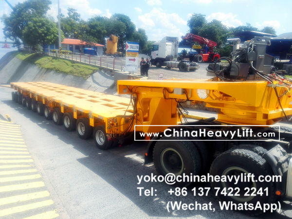 CHINA HEAVY LIFT manufacture 12 axle lines Hydraulic modular trailer and gooseneck compatible Goldhofer THP/SL, after sale service in Paraguay, www.chinaheavylift.com