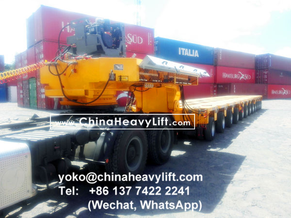 CHINA HEAVY LIFT manufacture 12 axle lines Hydraulic modular trailer and gooseneck compatible Goldhofer THP/SL, after sale service in Paraguay, www.chinaheavylift.com