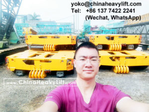 compatible Goldhofer THP/SL, Chinaheavylift manufacture 20 axle line Modular Trailer multi axles and Gooseneck, customer come to inspect loading in factory, and after sale service in Haiphong Vietnam