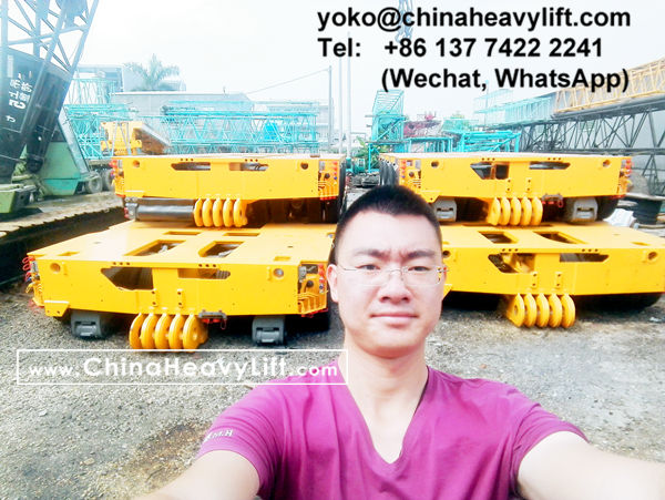 CHINA HEAVY LIFT manufacture 20 axle line Modular Trailer multi axles and Gooseneck compatible Goldhofer THP/SL and Goldhofer SPMT, customer come to inspect loading in factory, and after sale service in Haiphong Vietnam, www.chinaheavylift.com