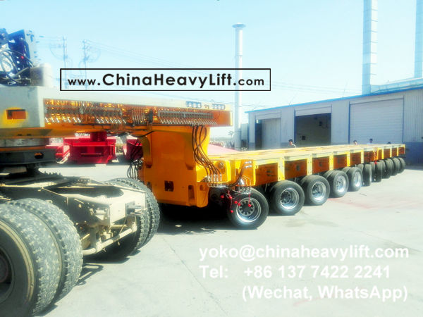 CHINA HEAVY LIFT manufacture 20 axle line Modular Trailer multi axles and Gooseneck compatible Goldhofer THP/SL and Goldhofer SPMT, customer come to inspect loading in factory, and after sale service in Haiphong Vietnam, www.chinaheavylift.com