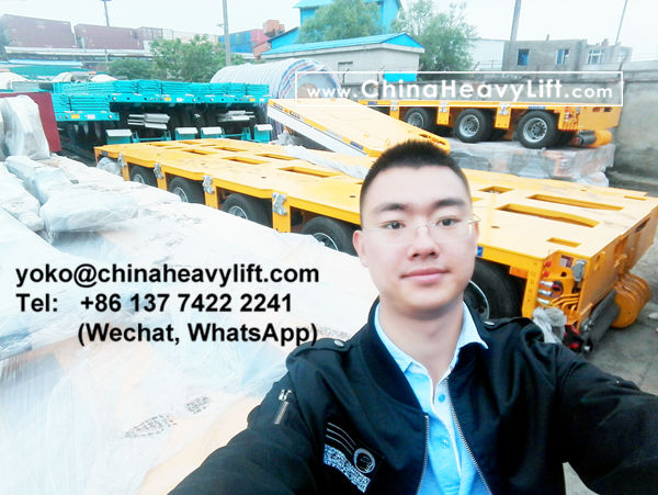 CHINA HEAVY LIFT manufacture 20 axle line Modular Trailer multi axles and Gooseneck compatible Goldhofer THP/SL and Goldhofer SPMT, customer come to inspect loading in factory, and after sale service in Haiphong Vietnam, www.chinaheavylift.com