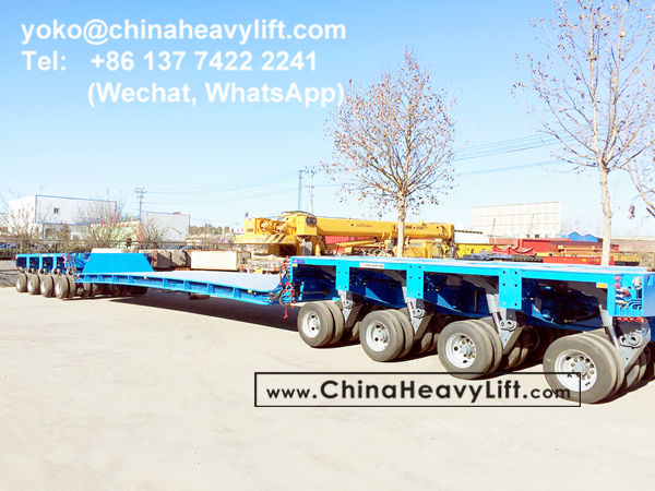 CHINA HEAVY LIFT manufacture 200 ton Drop Deck 10m length compatible Goldhofer THP/SL heavy duty modular trailer multi axles for Malaysia, www.chinaheavylift.com