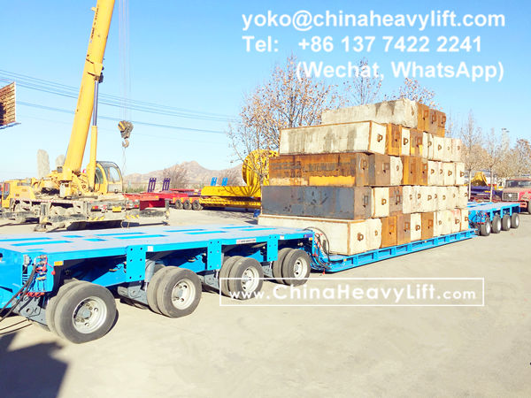CHINA HEAVY LIFT manufacture 200 ton Drop Deck 10m length compatible Goldhofer THP/SL heavy duty modular trailer multi axles for Malaysia, www.chinaheavylift.com