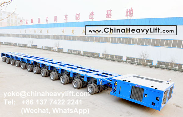 CHINA HEAVY LIFT manufacture 32 axle lines SPMT Self propelled modular trailer for Wind Tower in Vietnam, www.chinaheavylift.com